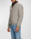 Gorski Men's Fabric Jacket With Shearling Lamb Lining In Light Beige