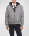 Gorski Men's Loro Piana Wool-cashmere Jacket With Select Shearling Lamb Lining In Gray/brown