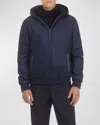 Gorski Men's Loro Piana Wool-cashmere Jacket With Select Shearling Lamb Lining In Navy/brown