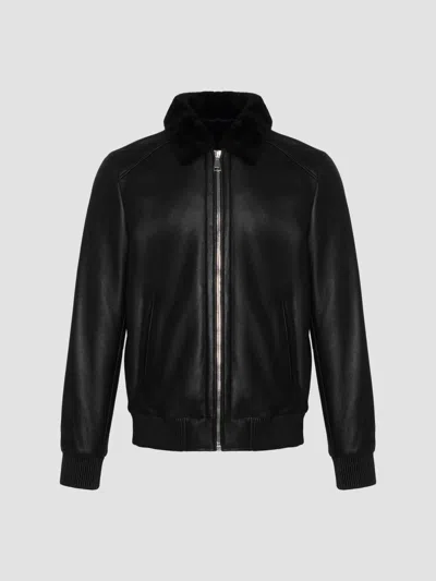 Gorski Men's Merino Shearling Lamb Jacket In Black