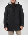 Gorski Men's Merino Shearling Lamb Parka In Black Patten/white