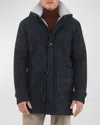 Gorski Men's Merino Shearling Lamb Parka In Navy Pattern/white