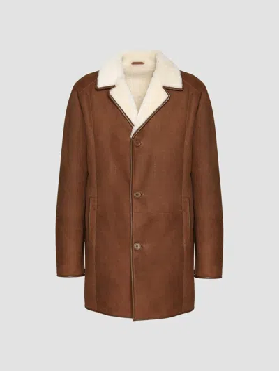 Gorski Men's Merino Shearling Lamb Stroller Jacket In Brown