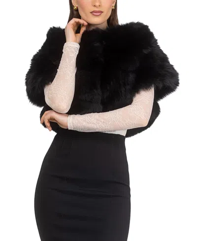 Gorski Merinillo Shearling Lamb Capelet In Black