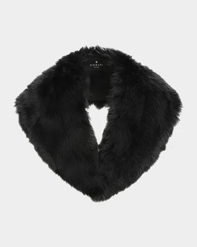 Gorski Merinillo Shearling Shawl In Black