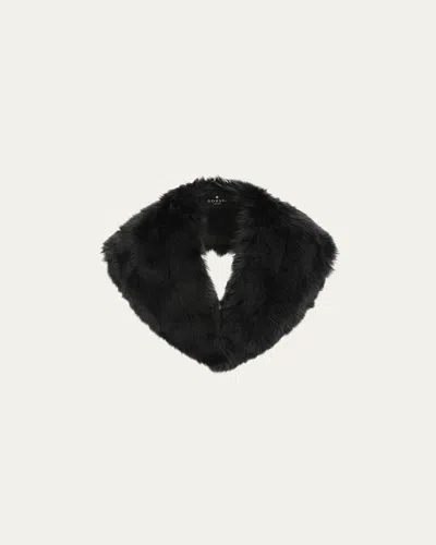 Gorski Merinillo Shearling Shawl In Black