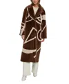 Gorski Merino Shearling Coat With Intarsia In Brown
