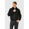 Gorski Merino Shearling Lamb Bomber Jacket In Black