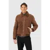 Gorski Merino Shearling Lamb Bomber Jacket In Burgundy