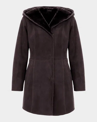 Gorski Merino Shearling Lamb Parka With Emboidered Trim In Multi