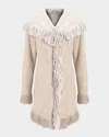 Gorski Merino Shearling Lamb Parka With Fringes In Gold