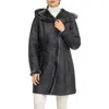 Gorski Merino Shearling Lamb Parka With Whipstitch Trim In Black