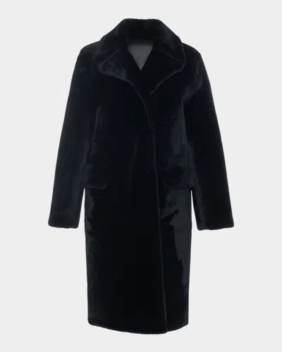 Gorski Merino Shearling Lamb Short Coat In Black
