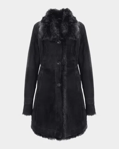 Gorski Merino Shearling Lamb Stroller In Black