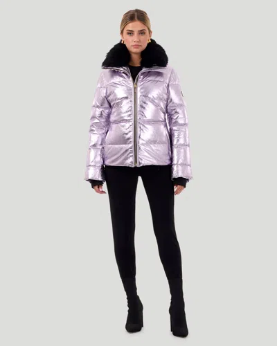 Gorski Metallic Apres-ski Jacket With Detachable Toscana Shearling Lamb Collar In Multi