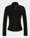Gorski Metis Suede Slim Zip Jacket In Black