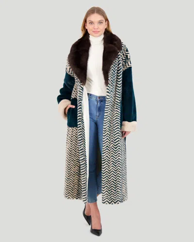 Gorski Mink Coat With Sable Collar In Multi