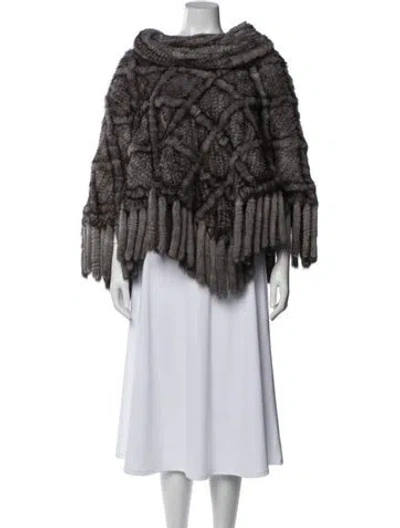 Pre-owned Gorski Mink Faux Fur Jacket In Gray