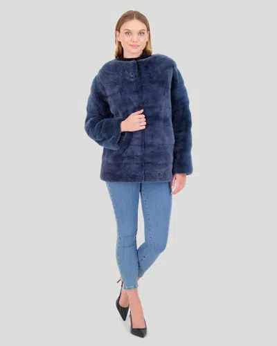 Gorski Mink Funnel Neck Jacket In Multi