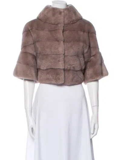 Pre-owned Gorski Mink Fur Jacket W/ Tags In Gray