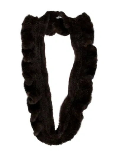Pre-owned Gorski Mink Infinity Scarf In Brown