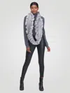 Gorski Mink Infinity Scarf With Ruffles In Blue