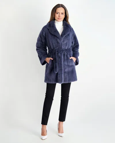 Gorski Mink Jacket With Belt In Blue