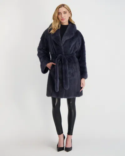 Gorski Mink Jacket With Belt In Blue
