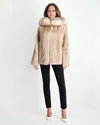 Gorski Mink Jacket With Fox Hood Trim In Multi