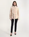 Gorski Mink Jacket With Leather Belt In Beige