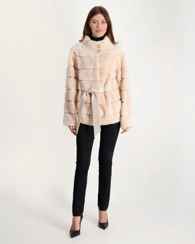 Gorski Mink Jacket With Leather Belt In Pink