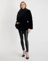 Gorski Mink Jacket With Leather Belt In Black
