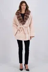 Gorski Mink Jacket With Sable Collar, Belt In Multi