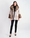Gorski Mink Jacket With Stone Marten Collar And Cuffs In Multi