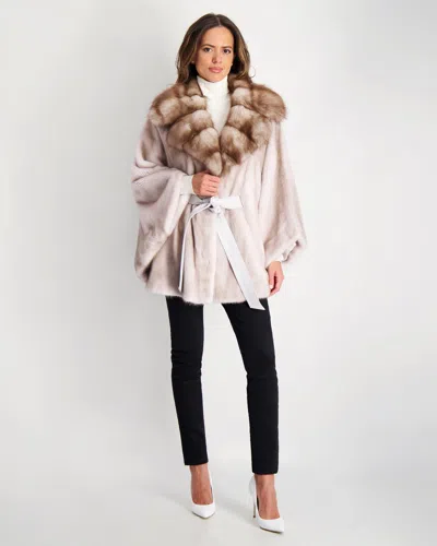 Gorski Mink Jacket With Stone Marten Collar In Multi