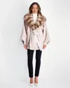 Gorski Mink Jacket With Stone Marten Hood Trim In White