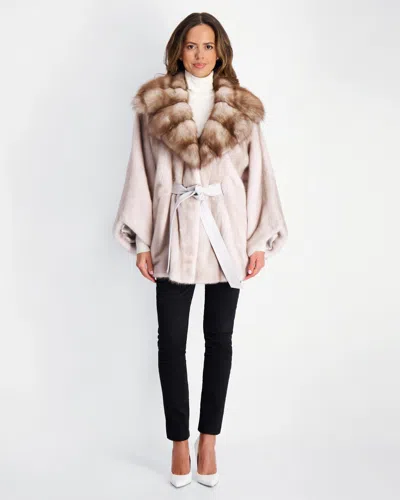 Gorski Mink Jacket With Stone Marten Collar In White