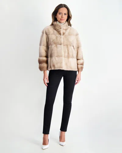 Gorski Mink Jacket With Stone Marten Trim In Multi
