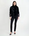 Gorski Mink Jacket With Stone Marten Trim In Black
