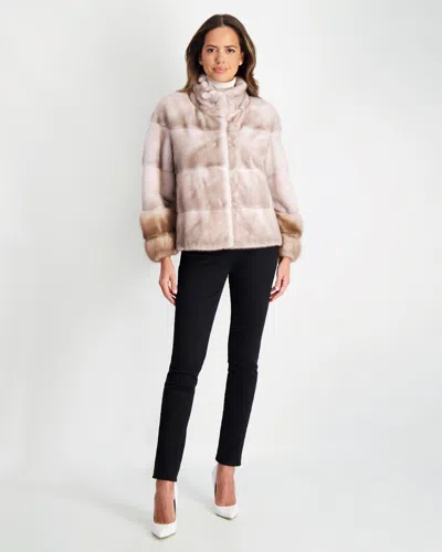 Gorski Mink Jacket With Stone Marten Trim In Multi