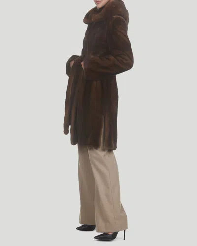 Gorski Mink Parka With Belt In Multi