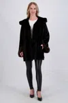 Gorski Mink Parka With Sable Trim In Black