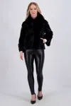 Gorski Mink Parka With Stone Marten Cuffs In Black