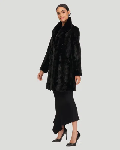 Gorski Mink S-cut Stroller, Short Nap Mink Collar, Reversible To Black Taffeta