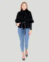 Gorski Mink Sections Jacket With Belt In Black
