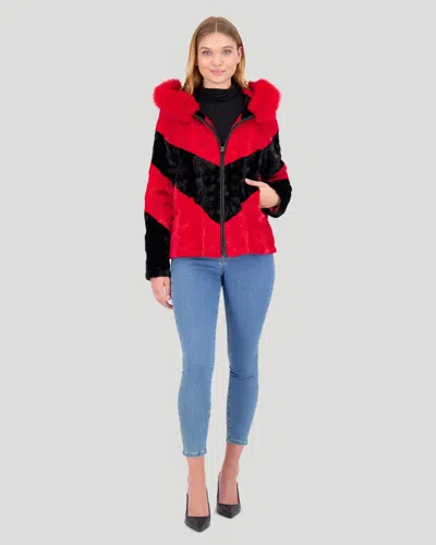 Gorski Mink Sections Jacket With Hood In Multi