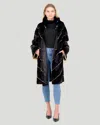 Gorski Mink Sections Short Coat In Black