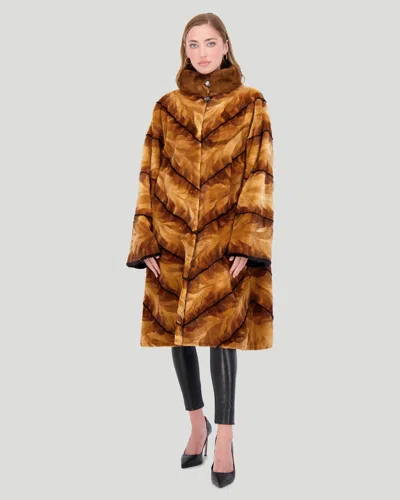 Gorski Mink Sections Short Coat In Gold