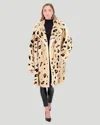 Gorski Mink Short Coat With Cheeta Print Intarsia In Multi