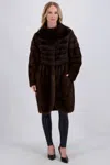 Gorski Mink Short Coat With Sable In Multi